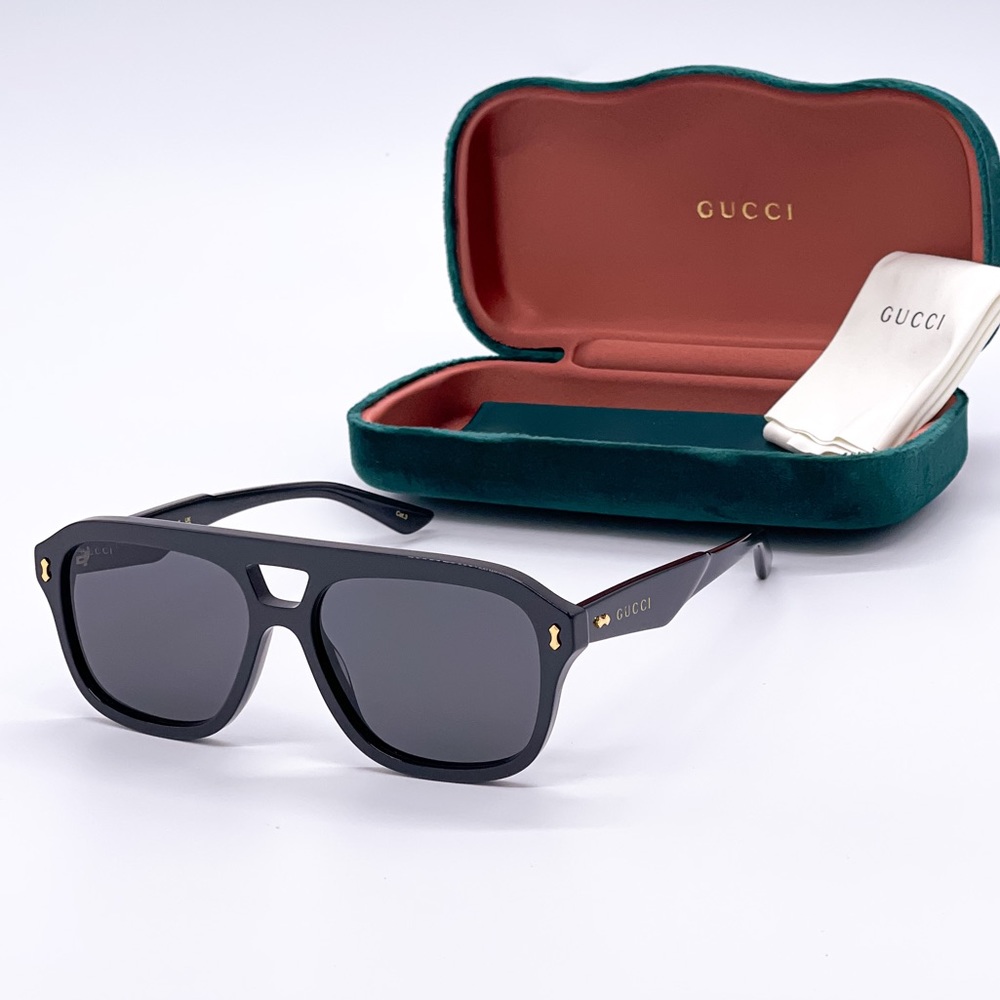 NEW GUCCI GG1263S 001 UNISEX NEW COLLECTION AVIATOR SUNGLASSES GUCCI - Picture 2 of 10